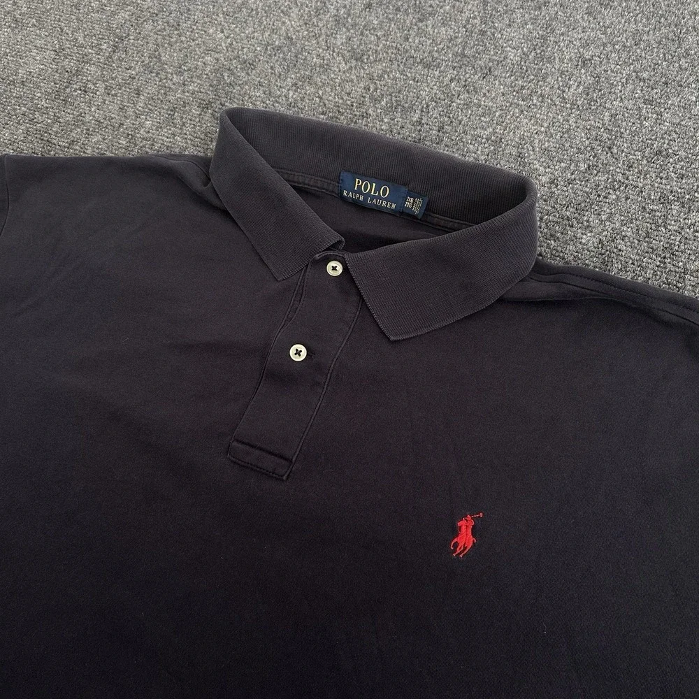 Polo Ralph Lauren Polo Shirt Mens 2XB‎ Navy Blue Short Sleeve Pony Preppy READ